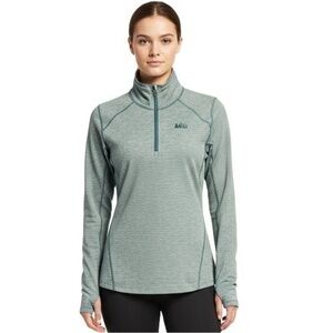 REI Green Quarter-Zip Pullover Base Layer
